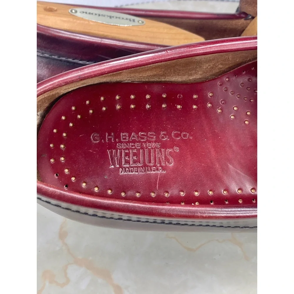 G.H. Bass Weejuns Leather enny Loafers Men Sz 10 Burgundy Academia Dressy Shoes
